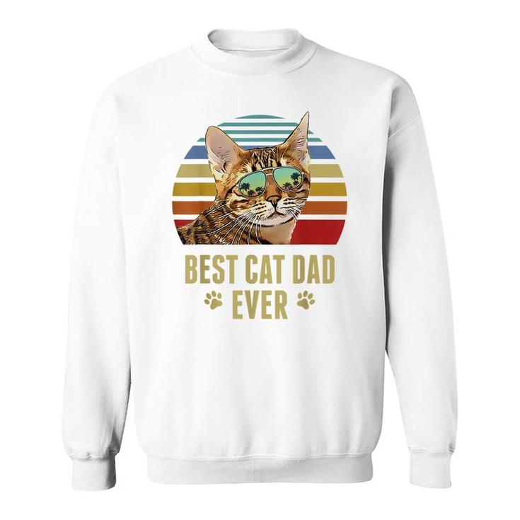 Ocicat Cat Best Cat Dad Ever Retro Beach Vibe  Sweatshirt