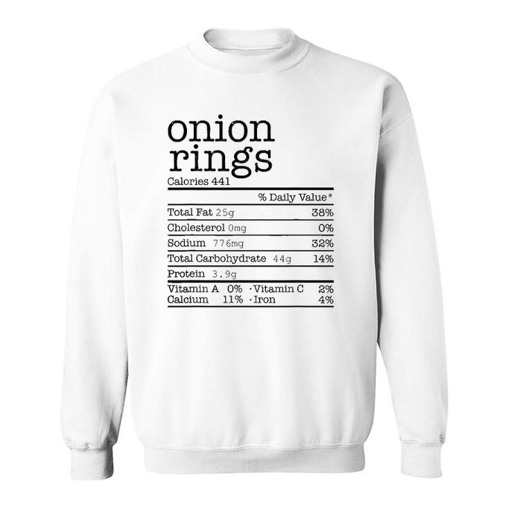 Onion Rings Nutrition Facts Funny Thanksgiving Christmas Sweatshirt