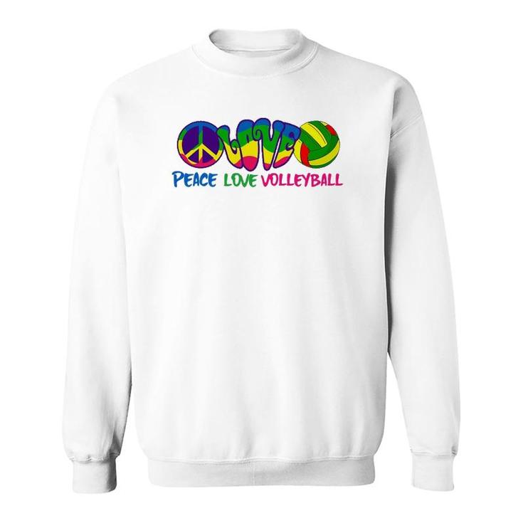 Peace Love Volleyball-Retro Stryle Volleyball Apparel Gifts Sweatshirt