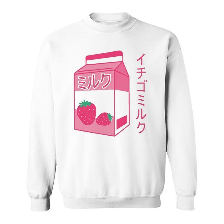 Pink Strawberry Milk Japanese Kawaii Retro 90S Anime Sweatshirt