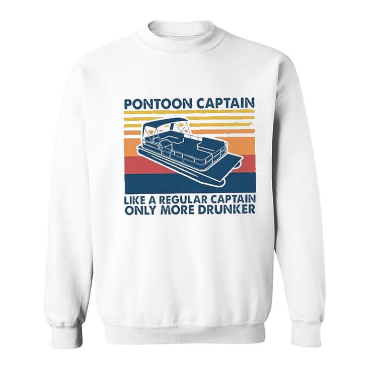 Pontoon Captain Like A Regular Captain New Blue Graphic Sweatshirt