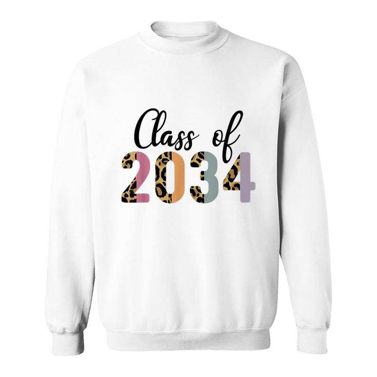 Pqje Leopard Class Of 2034 Kindergarten 2022 Back To School  Sweatshirt