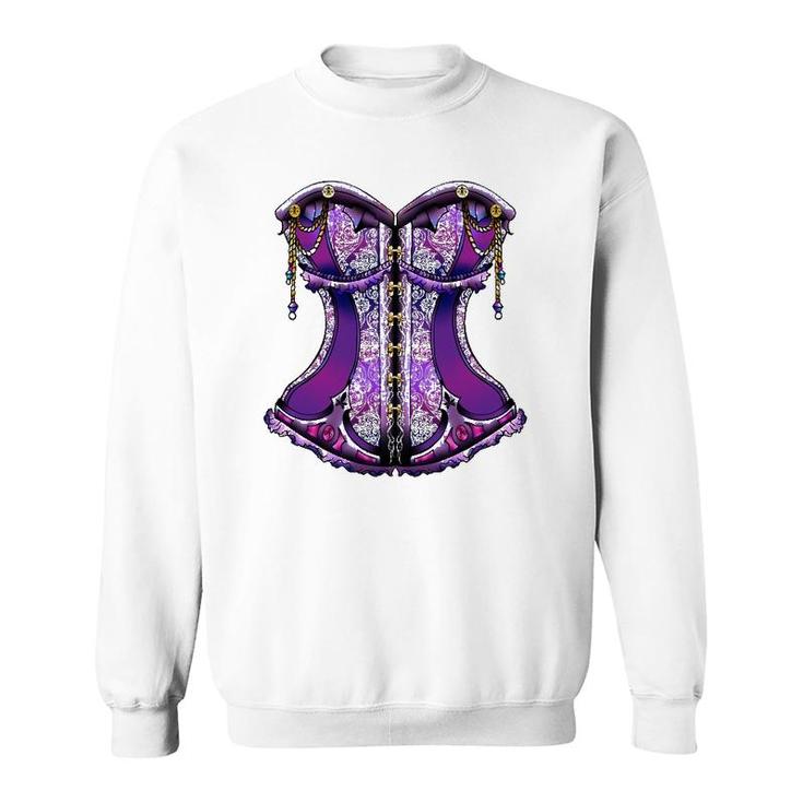 Purple Steampunk Corset Halloween Gift Sweatshirt