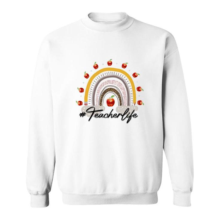 Rainbow Teacher Black Graphic Apple Great Sweatshirt