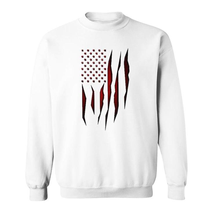 Red Carbon Fiber Onyx American Flag  Sweatshirt