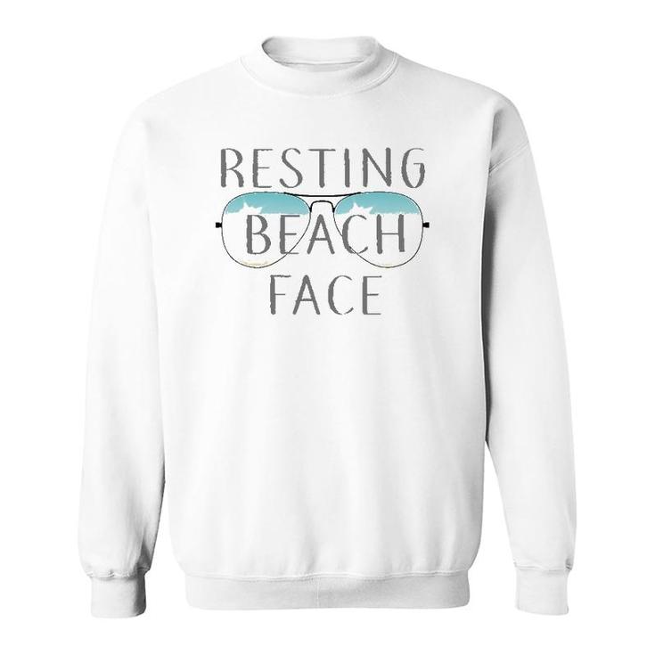 Resting Beach Face Summer Tee  With Sunglasses Sweatshirt