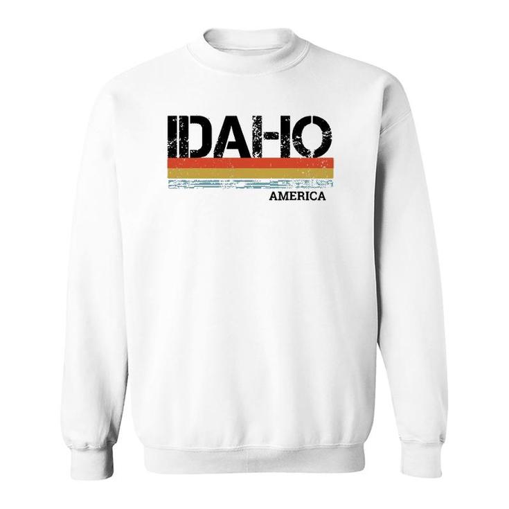 Retro Vintage Stripes Idaho Gift & Souvenir Sweatshirt