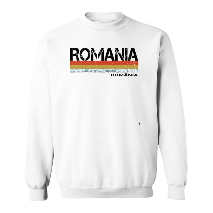 Romania Vintage Retro Stripes Sweatshirt