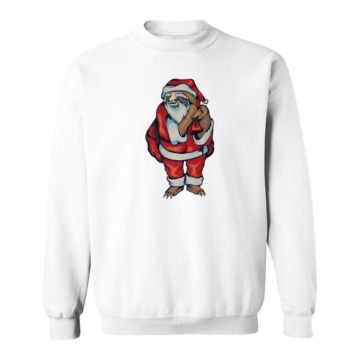 Santa Sloth Christmas  Two Toed Mammal Holiday Gift Sweatshirt