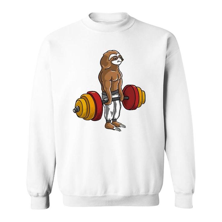 Sloth Deadlift Lazy Fitness Bodybuilder Animal Sweatshirt