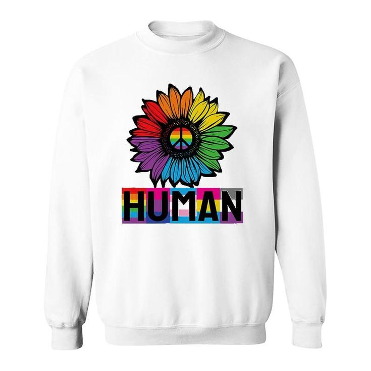 Sunflower Human Lgbt Flag Gay Pride Month Lgbtq Sweatshirt