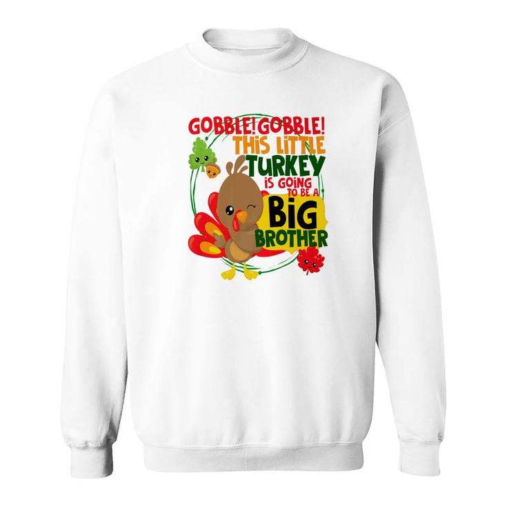 Thanksgiving Turkey Big Brother Kids Matching Pregnant Sweatshirt