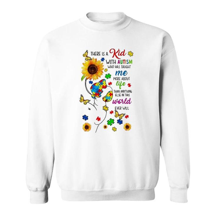 There Is A Kid With Autism Elephant Mom Autism Child Kids Sweatshirt