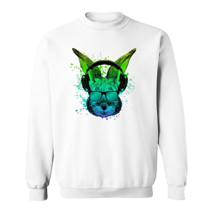 Trippy Bunny Dj Gift Ravers Edm Techno Psychedelic Rabbit Sweatshirt
