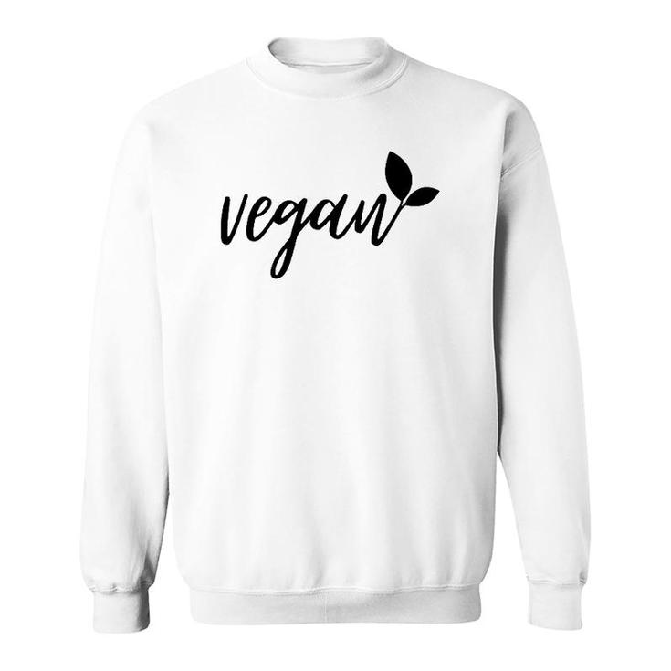 Vegan With Leaf Plant Based Vegan Gift Sweatshirt
