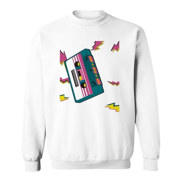 Vintage Cassette Tape In 80S 90S Retro Neon Style Sweatshirt