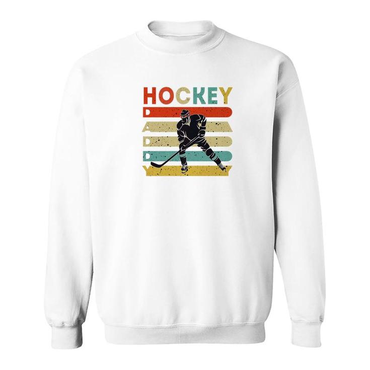 Vintage Ice Hockey Daddy  Fathers Day Hockey Gifts Premium Sweatshirt