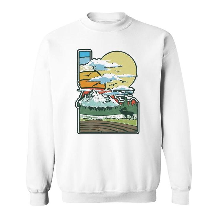 Vintage Idaho Nature & Outside Retro 80S Graphic Sweatshirt