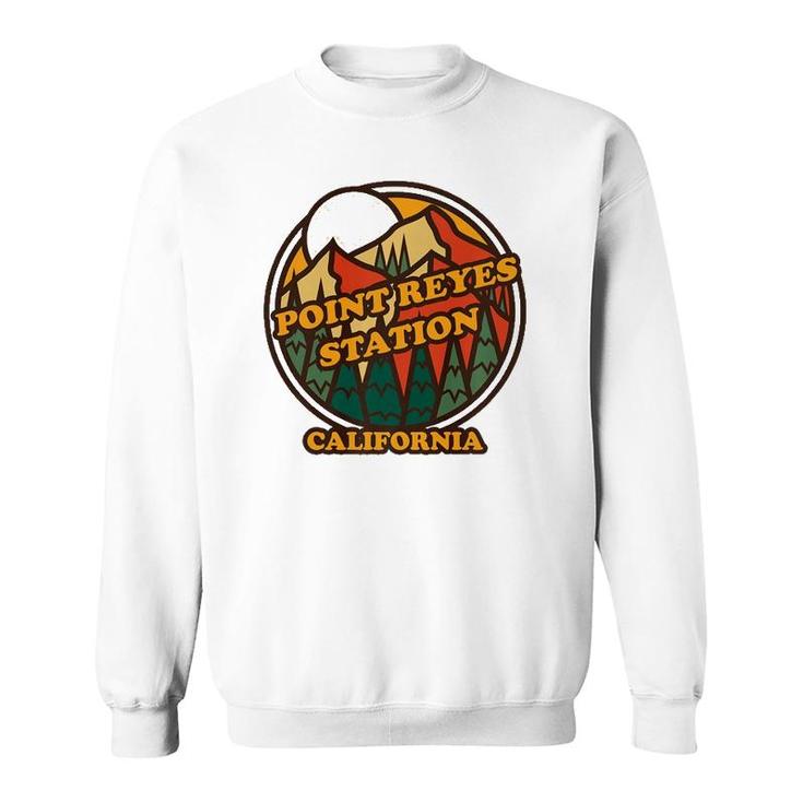 Vintage Point Reyes Station California Mountain Hiking Print  Sweatshirt