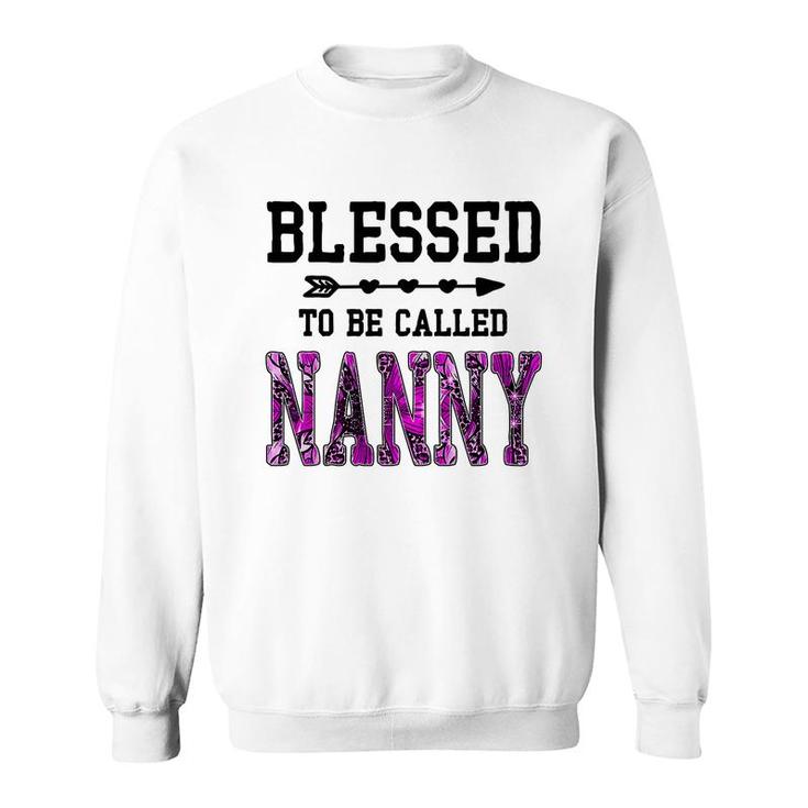 Womens Blessed To Be Called Nanny  Mothers Day Floral Grandma   Sweatshirt