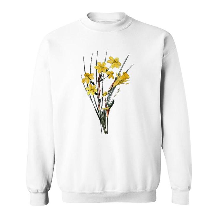 Womens Daffodils Flower Floral Spring Narcissi Flower Happy Easter Sweatshirt