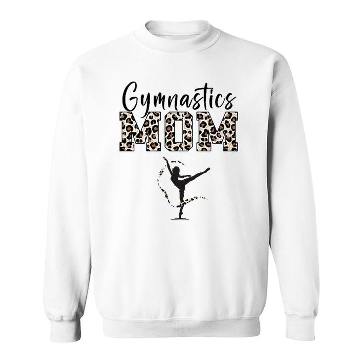 Womens Gymnastics Mom Leopard Print Womens Proud Gymnast Mother Sweatshirt