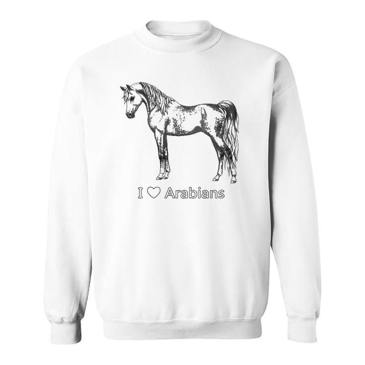 Womens I Heart Love Dapple Gray Arabians Horse Lover Gift Sweatshirt