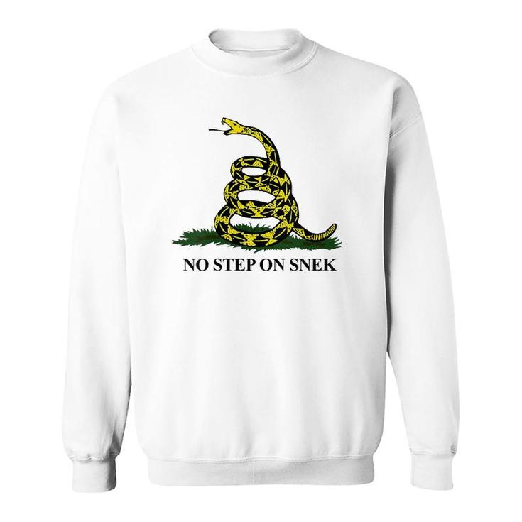 Womens No Step On Snek Funny Gadsden Snake Meme V-Neck Sweatshirt