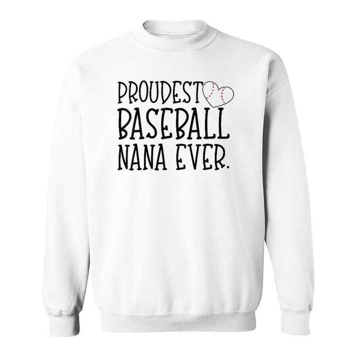 Womens Proudest Baseball Nana Ever Cute Baseball Player Grandson V-Neck Sweatshirt