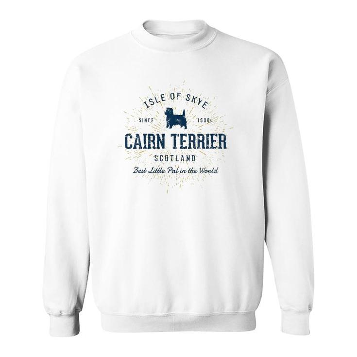 Womens Retro Vintage Cairn Terrier V-Neck Sweatshirt