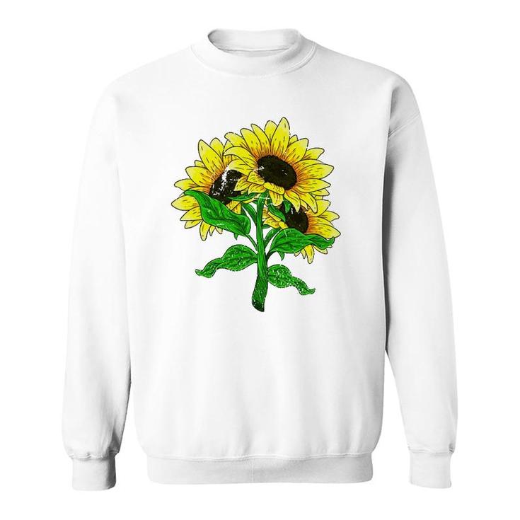 Yellow Flower Florist Floral Blossom Sunshine Sunflower Sweatshirt