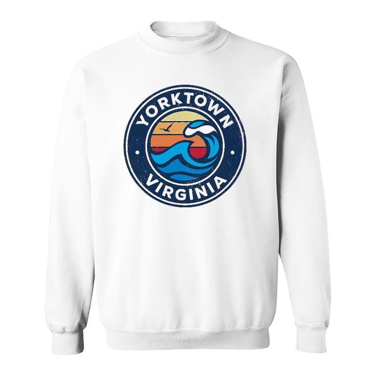 Yorktown Virginia Va Vintage Nautical Waves Design Sweatshirt