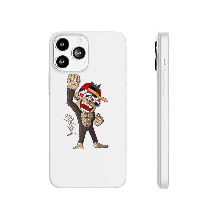 Dominican Republic Flag - Cheering Monkey - Fan Phonecase iPhone