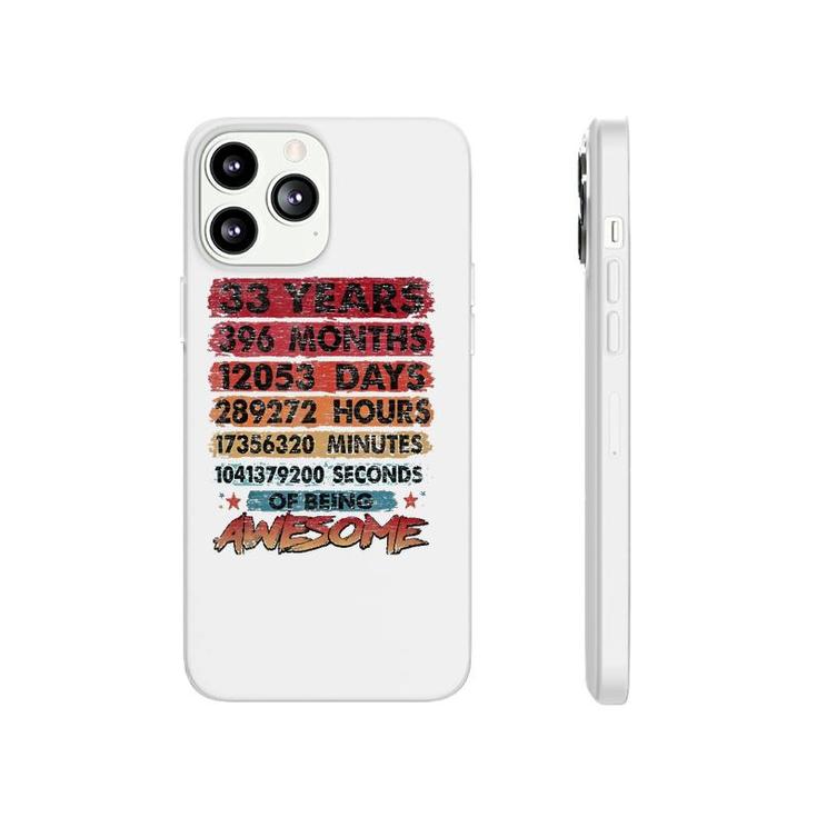 33Rd Birthday 33 Years Old Vintage Retro 396 Months Birthday  Phonecase iPhone