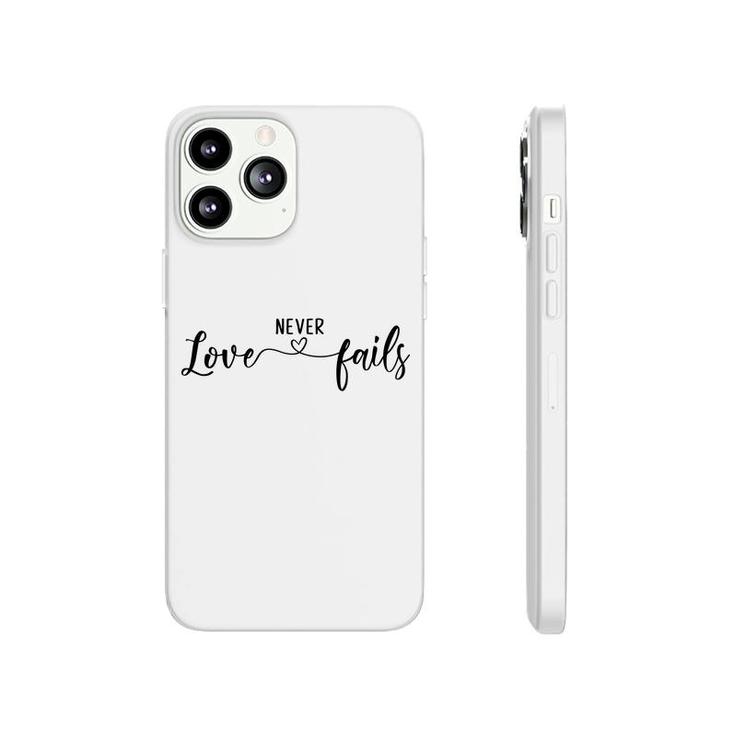 Bible Verse Black Graphic Love Never Fails Christian Phonecase iPhone