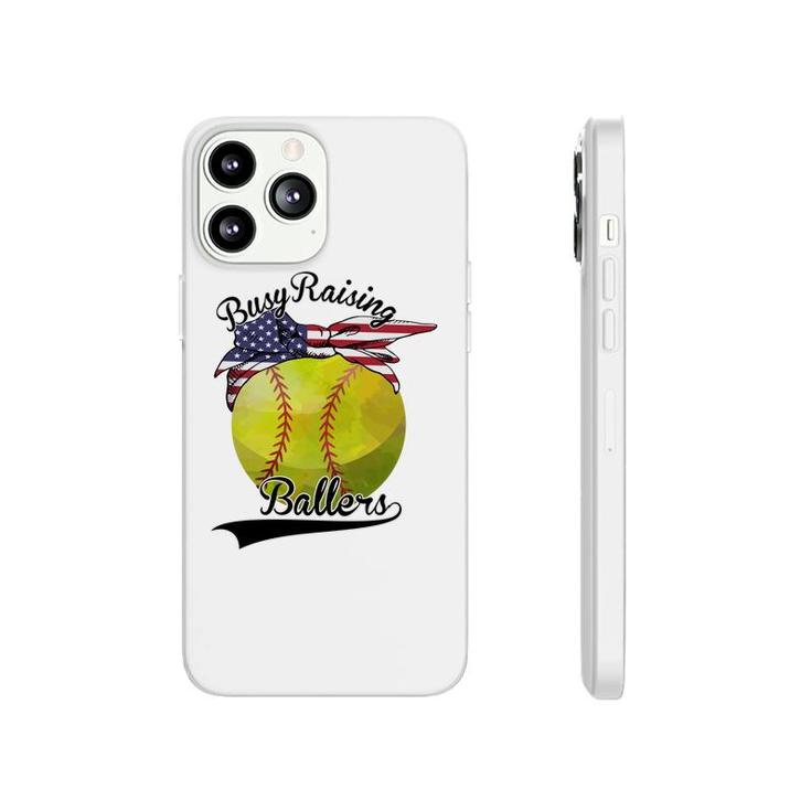 Busy Raising Ballers Softball Sport Great USA Flag Phonecase iPhone