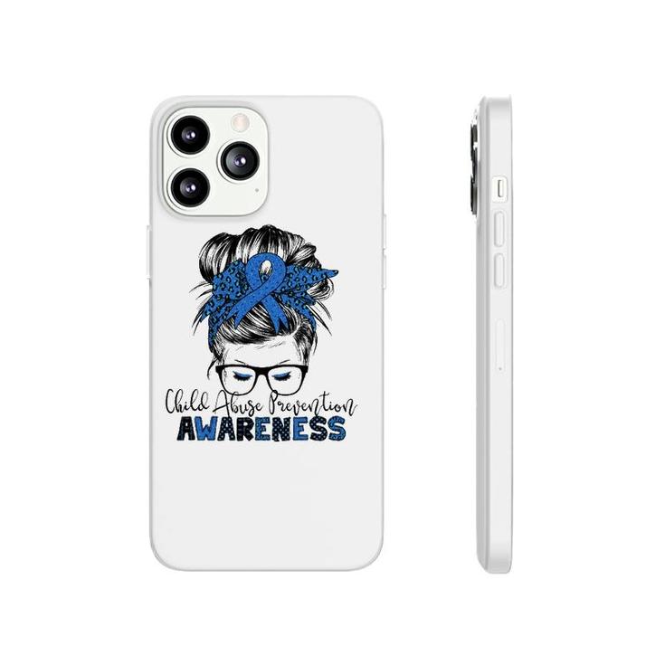 Child Abuse Prevention Awareness Messy Hair Bun Phonecase iPhone