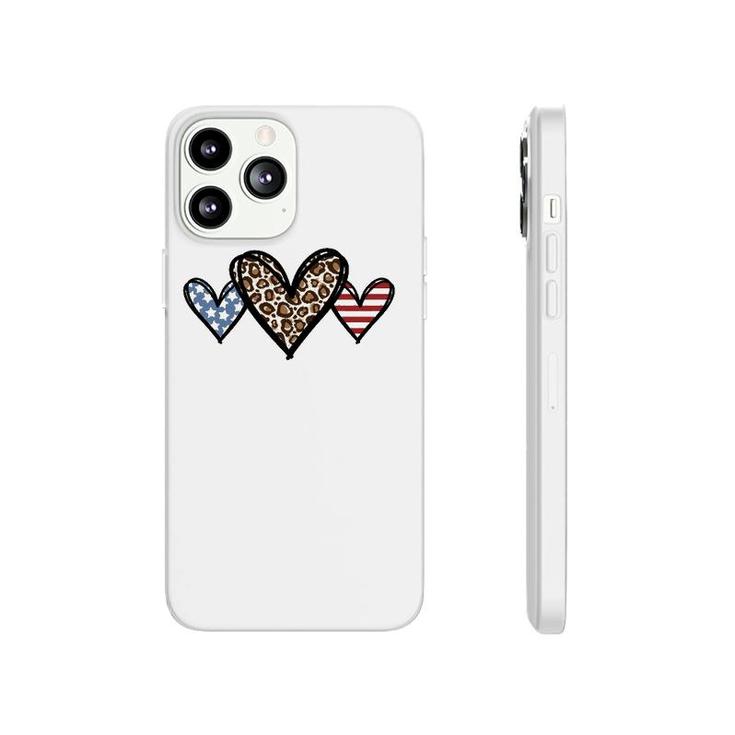 Cute American Flag Hearts Fourth 4Th Of July Usa Patriotic Phonecase iPhone