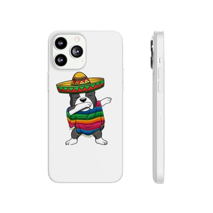 Dabbing Boston Terrier Mexican Poncho Sombrero Cinco De Mayo Phonecase iPhone