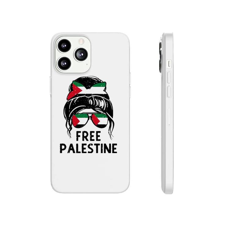 Free Palestine Flag Save Gaza Strip End Messy Hair Bun Phonecase iPhone
