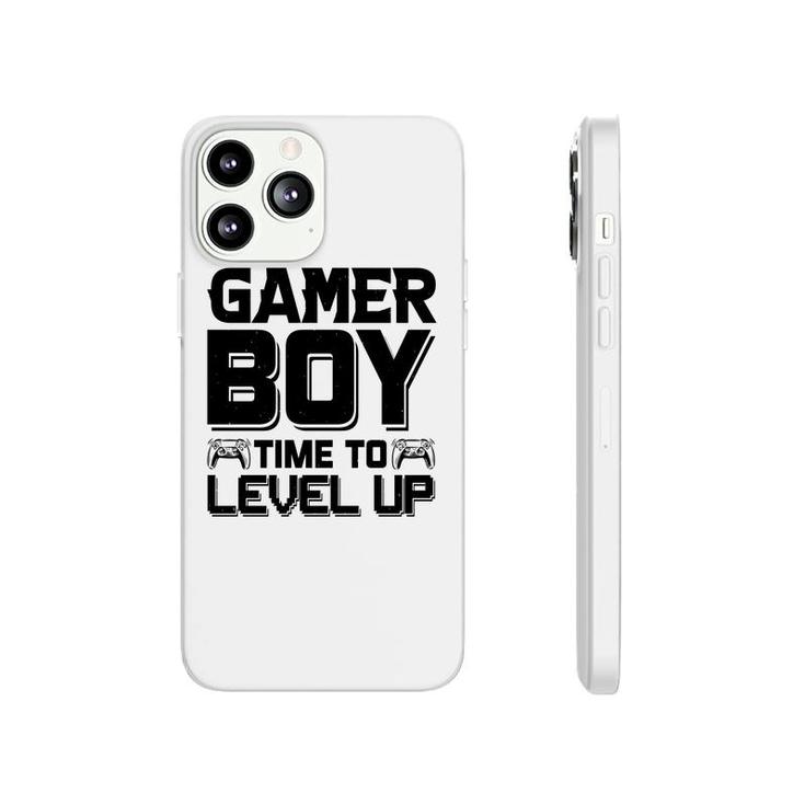 Gamer Boy Time To Level Up Black Design Birthday Boy Matching Video Gamer Phonecase iPhone