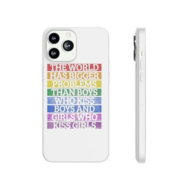 Gay Pride Month Lgbt The World Has Bigger Problems Rainbow Raglan Baseball Phonecase iPhone