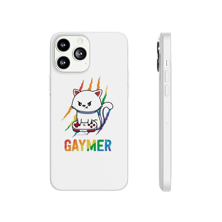 Gaymer Lgbt Cat Pride  Rainbow Video Game Lovers Gift  Phonecase iPhone