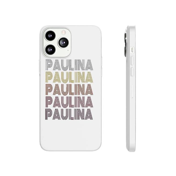 Graphic Tee First Name Paulina Retro Pattern Vintage Style Phonecase iPhone