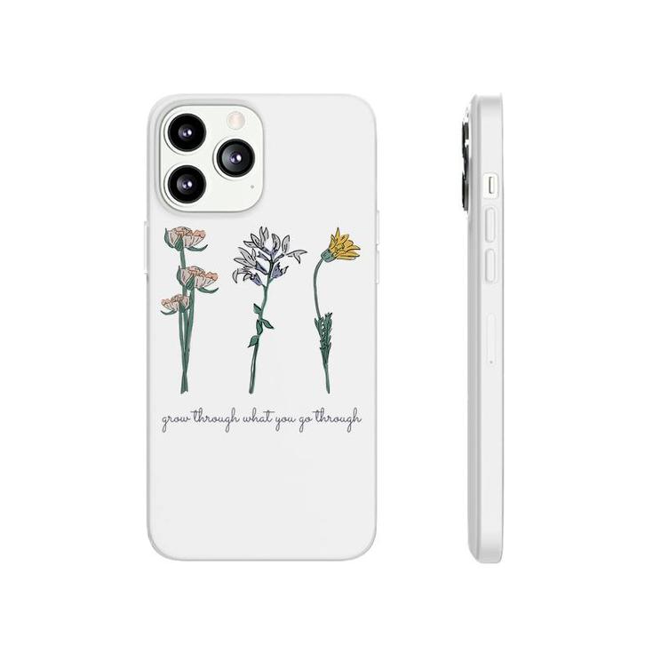 Grow Through What You Go Through Vintage Wildflower Poppy  Phonecase iPhone