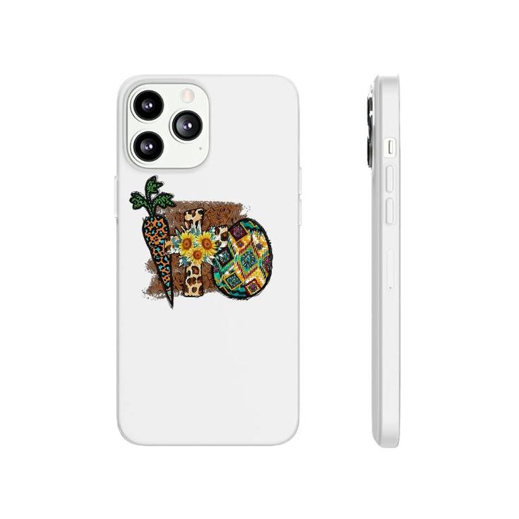 Happy Easter Graphic Womens Leopard Carrot Egg Cross Phonecase iPhone