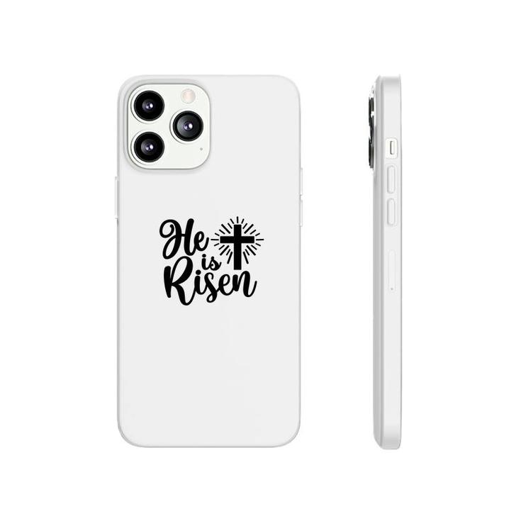 He Is Risen Bible Verse Black Graphic Great Christian Phonecase iPhone