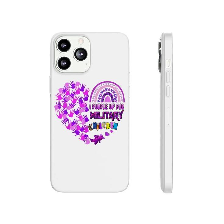 Heart Military Child Month - Purple Up For Military Kids Phonecase iPhone