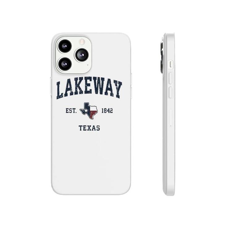 Lakeway Texas Tx Vintage State Flag Sports Navy Design Phonecase iPhone