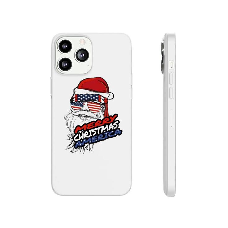 Merry Christmas America Santa Claus American Flag Phonecase iPhone
